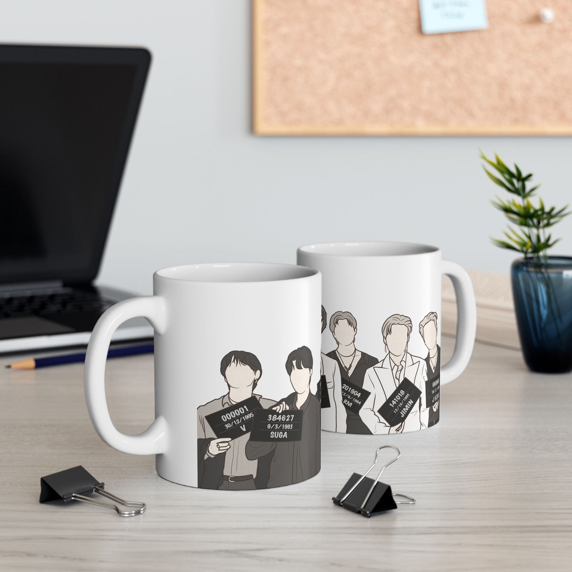 Kpop Butter Mugshot Mug – Minimal Fanart Cup for Bold Fandom Vibes