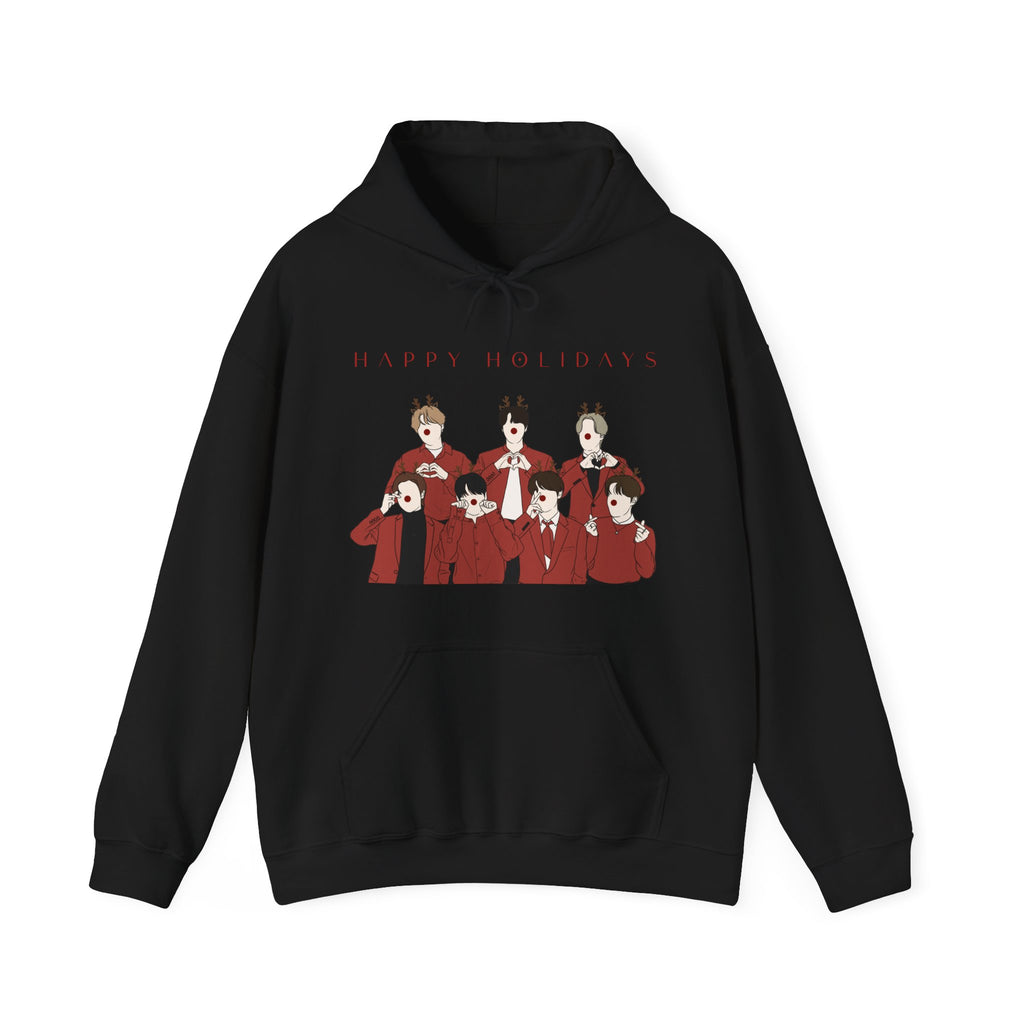 Kpop Holiday Hoodie – Christmas Hooded Sweatshirt for ARMY and Korean Pop Fans