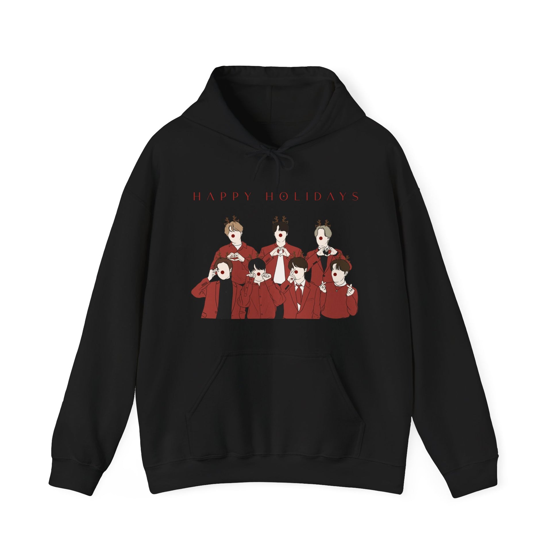 Kpop Holiday Hoodie – Christmas Hooded Sweatshirt for ARMY and Korean Pop Fans